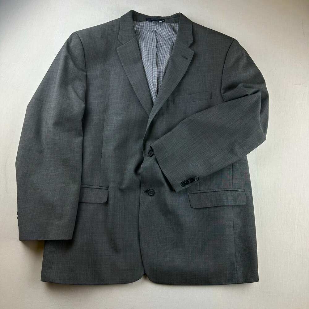 Tommy Hilfiger Men's Gray Two-Button Wool Blend Sport Coat Blazer
